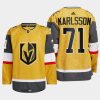 men golden knights william karlsson 2022 23 authentic home gold jersey