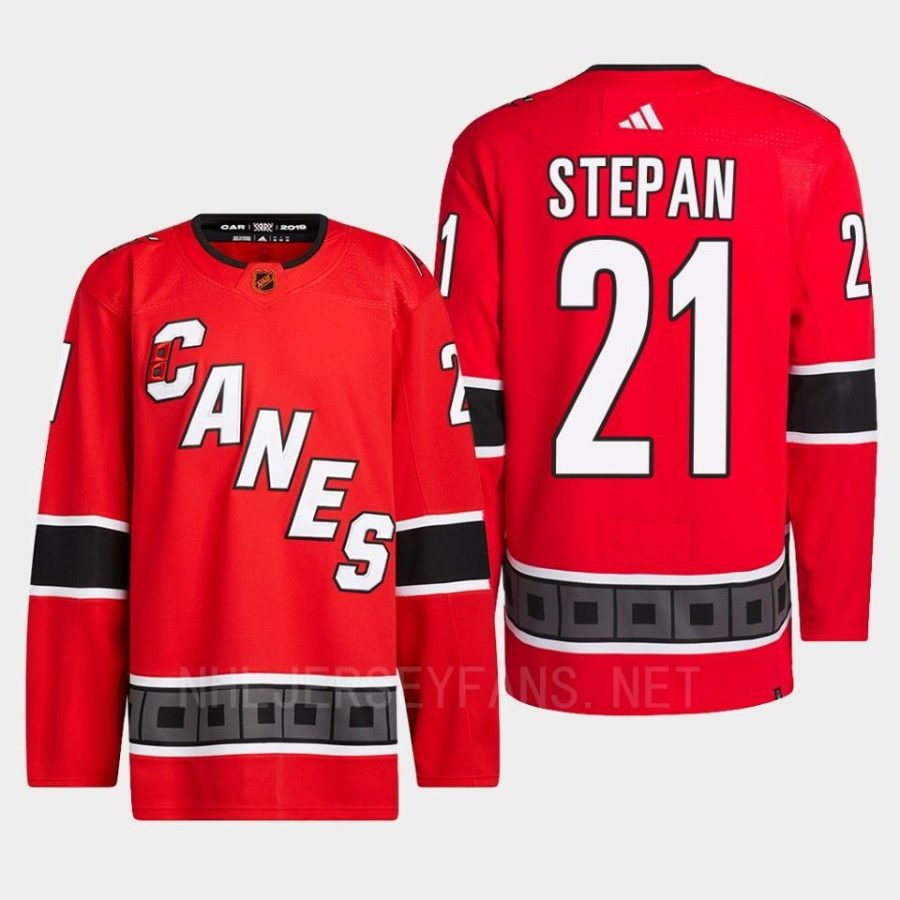 men hurricanes derek stepan 2022 authentic primegreen reverse retro 2.0 red jersey