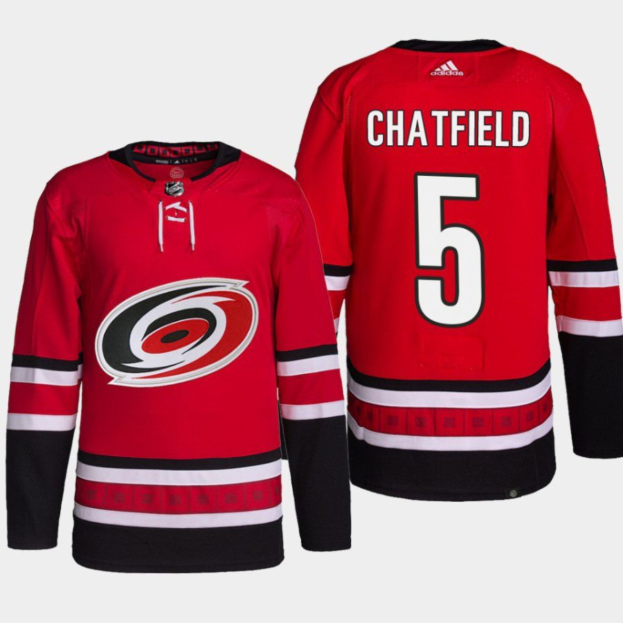 men hurricanes jalen chatfield home authentic primegreen red jersey