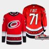 men hurricanes jesper fast 2022 23 25th anniversary third red jersey