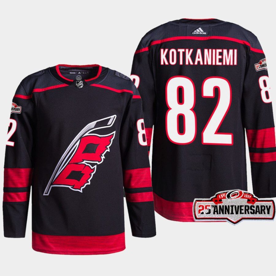 men hurricanes jesperi kotkaniemi 2022 23 25th anniversary authentic home black jersey