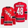 men hurricanes jordan martinook 2022 authentic primegreen reverse retro 2.0 red jersey