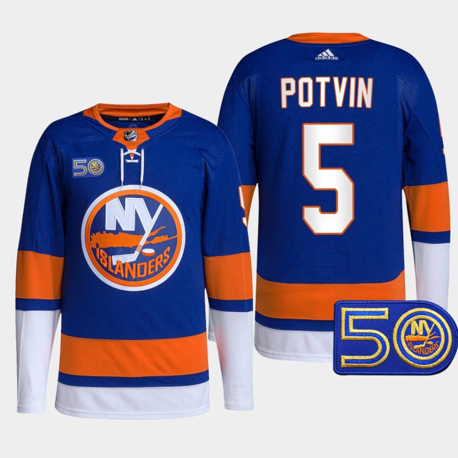 men islanders denis potvin primegreen authentic 50th anniversary royal jersey