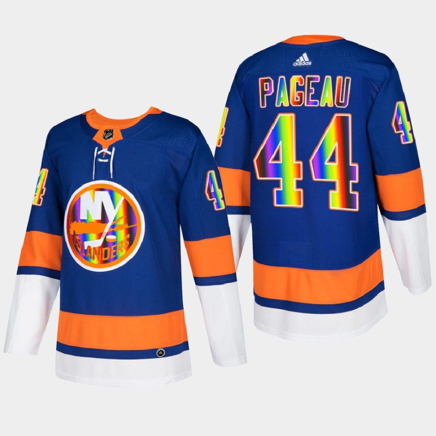 men islanders jean gabriel pageau hockeyisforeveryone pride night 2022 royal jersey