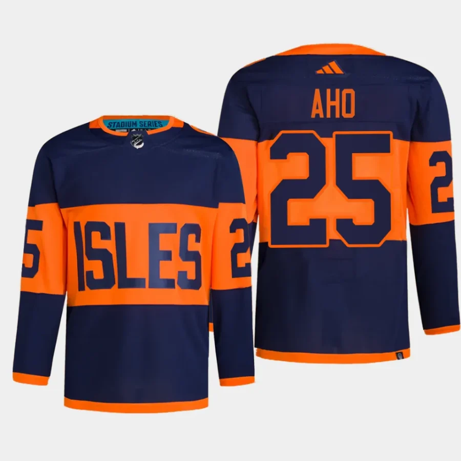 men islanders sebastian aho authentic pro 2024 nhl stadium series navy jersey