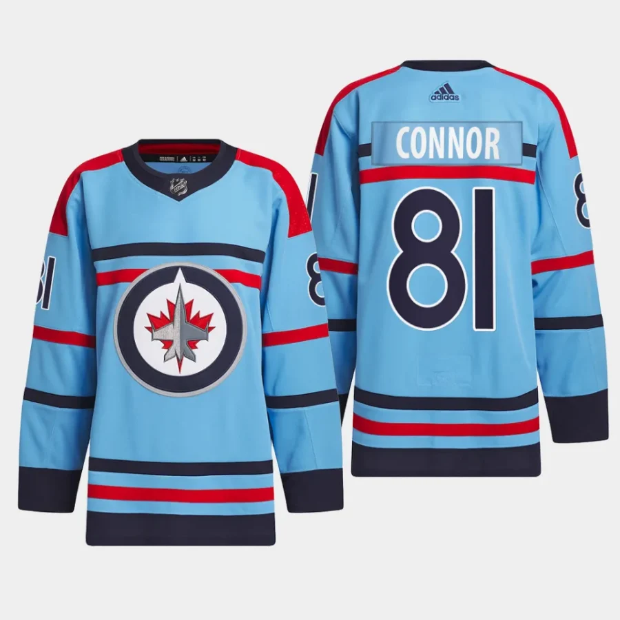 men jets kyle connor 2023 24 primegreen rcaf centennial authentic light blue jersey