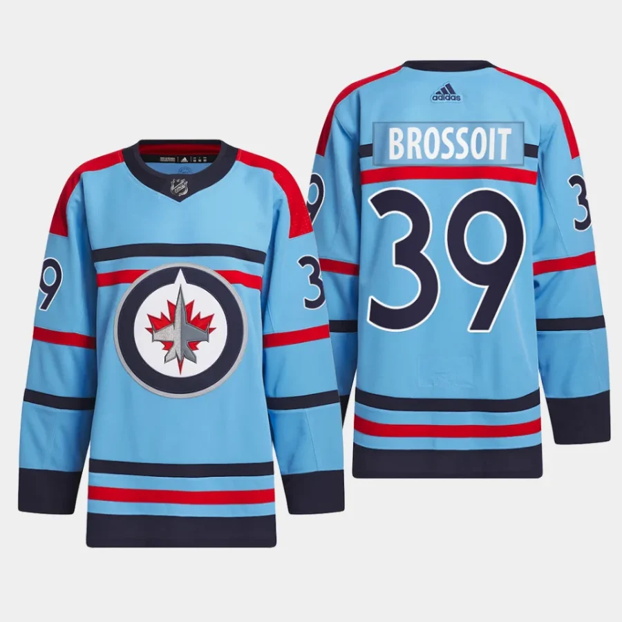 men jets laurent brossoit 2023 24 primegreen rcaf centennial authentic light blue jersey