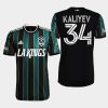 men kings arthur kaliyev 2022 la galaxy night black jersey