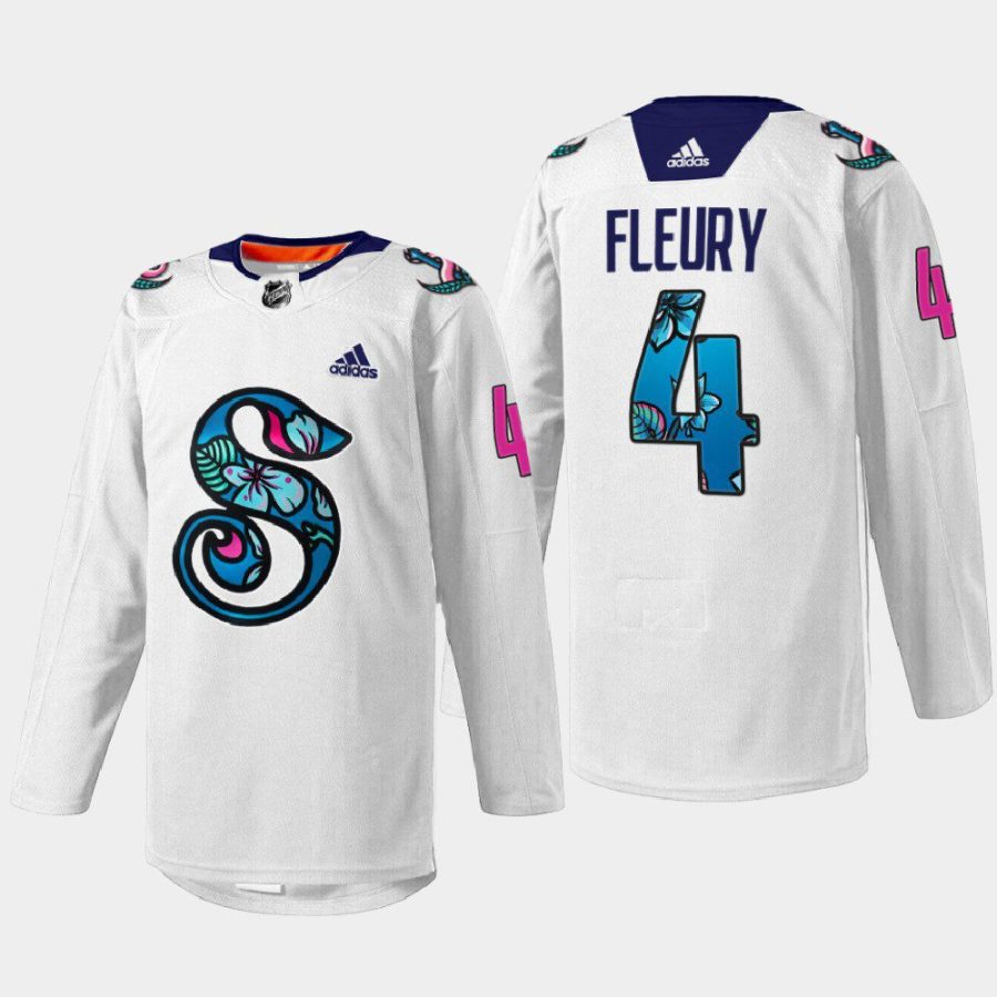 men kraken haydn fleury 2022 warmup pride night white jersey