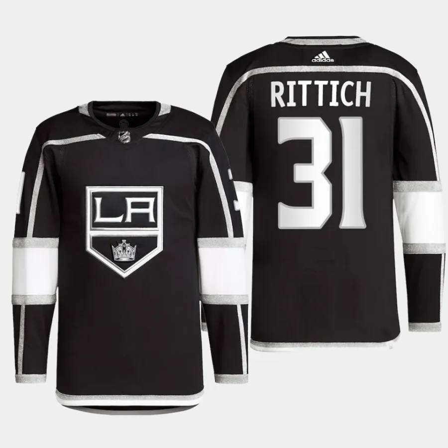 men la kings david rittich primegreen home authentic pro black jersey