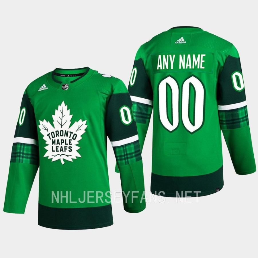 men leafs custom 2023 st. patricks day primegreen authentic jersey green