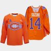 men les canadiens nick suzuki warmup indigenous celebration night 2022 orange jersey