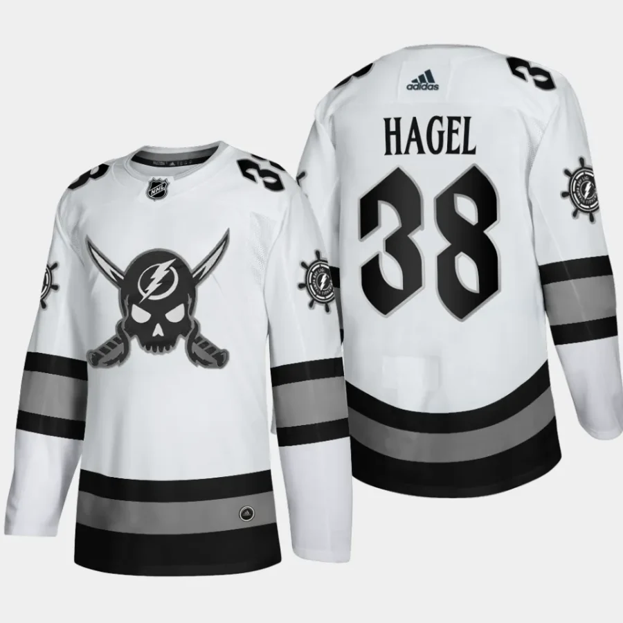 men lightning brandon hagel limited edition gasparilla inspired 2024 white jersey