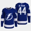 men lightning calvin de haan primegreen home authentic pro blue jersey