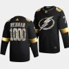 men lightning victor hedman golden diamond 1000 career games black jersey