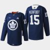 men maple leafs alexander kerfoot 2022 warm up primary logo navy jersey