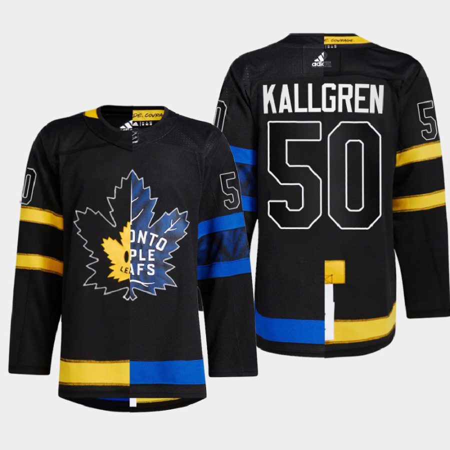 men maple leafs erik kallgren 2022 drew house split edition alternate black jersey