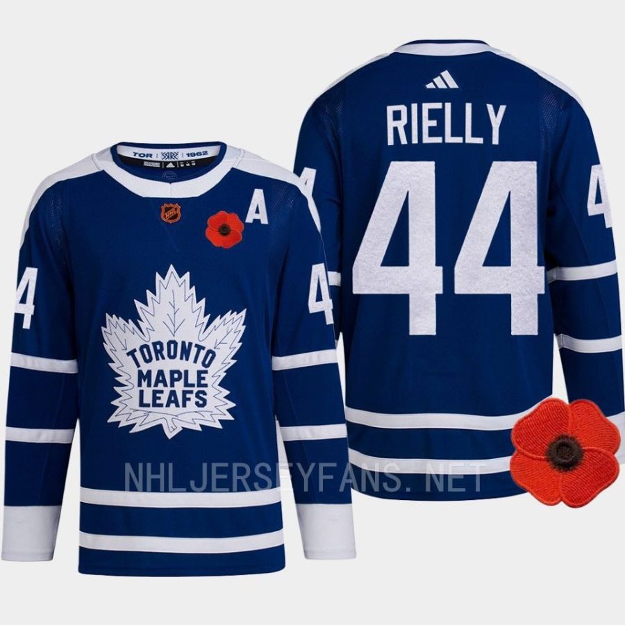 men maple leafs morgan rielly 2022 lest we forget canadian remembrance day retro blue jersey