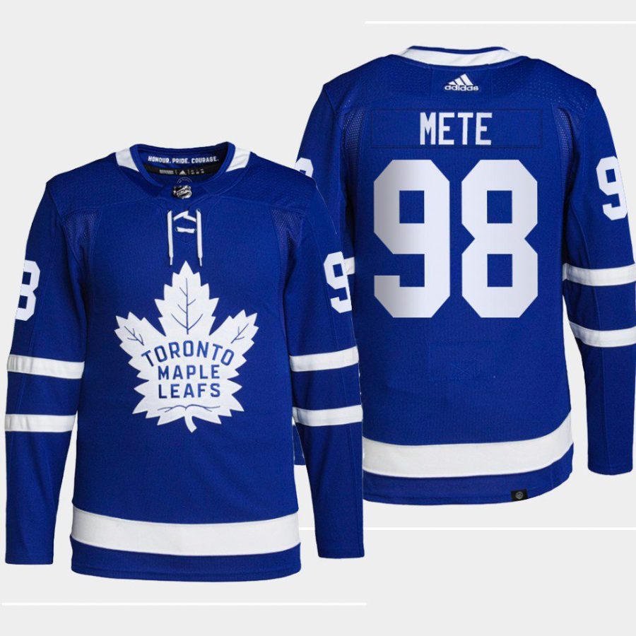 men maple leafs victor mete 2022 home primegreen authentic blue jersey