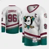 men mighty ducks charlie conway hockey white jersey