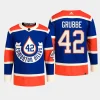 men oilers jayden grubbe primegreen 2023 nhl heritage classic authentic player royal jersey