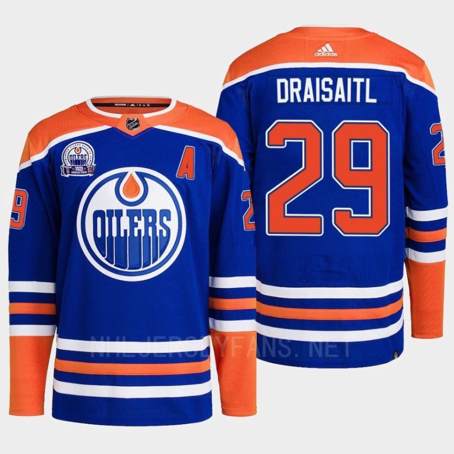 men oilers leon draisaitl 2022 primegreen lee ryan hall of fame patch royal jersey