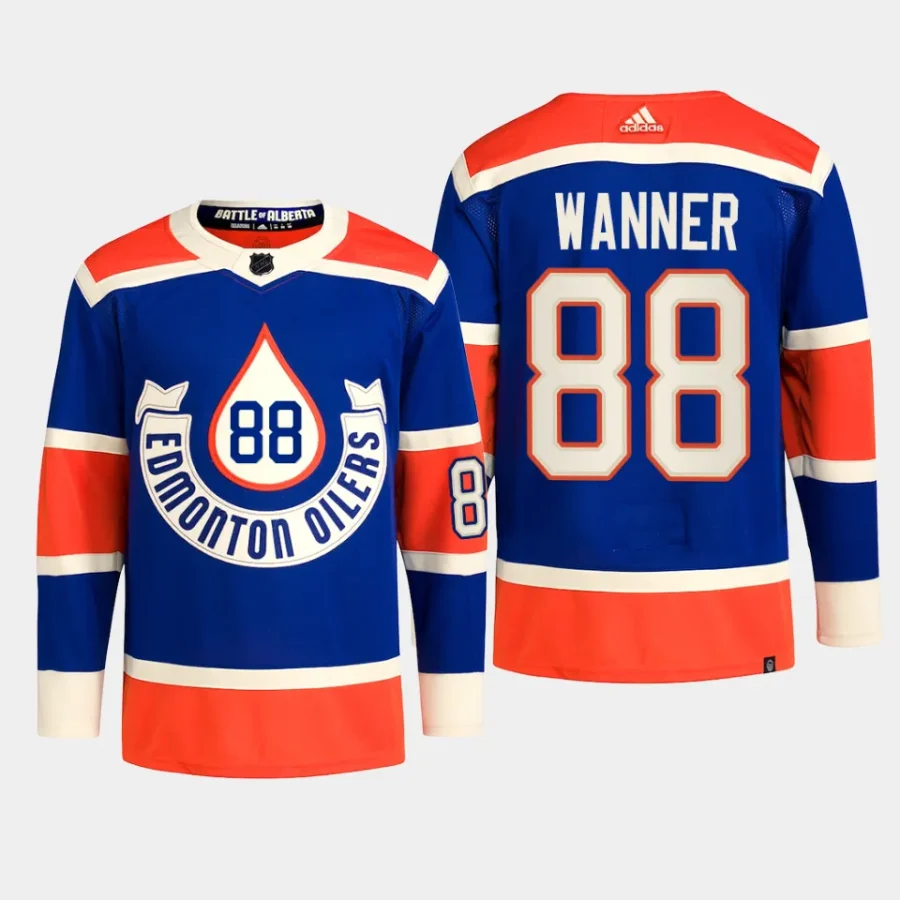 men oilers maximus wanner primegreen 2023 nhl heritage classic authentic player royal jersey