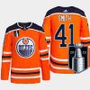 men oilers mike smith authentic primegreen 2022 stanley cup playoffs orange jersey