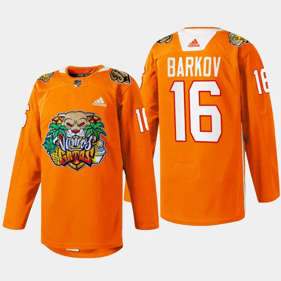 men panthers aleksander barkov specialty 2024 vamos gatos orange jersey