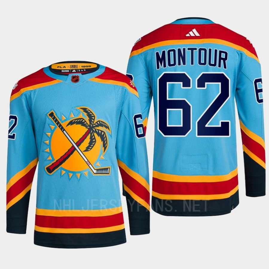 men panthers brandon montour 2022 authentic primegreen reverse retro 2.0 blue jersey