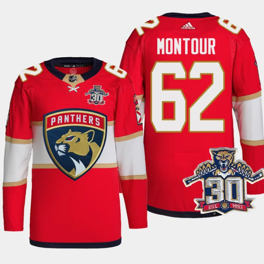 men panthers brandon montour authentic home 30th anniversary primegreen red jersey