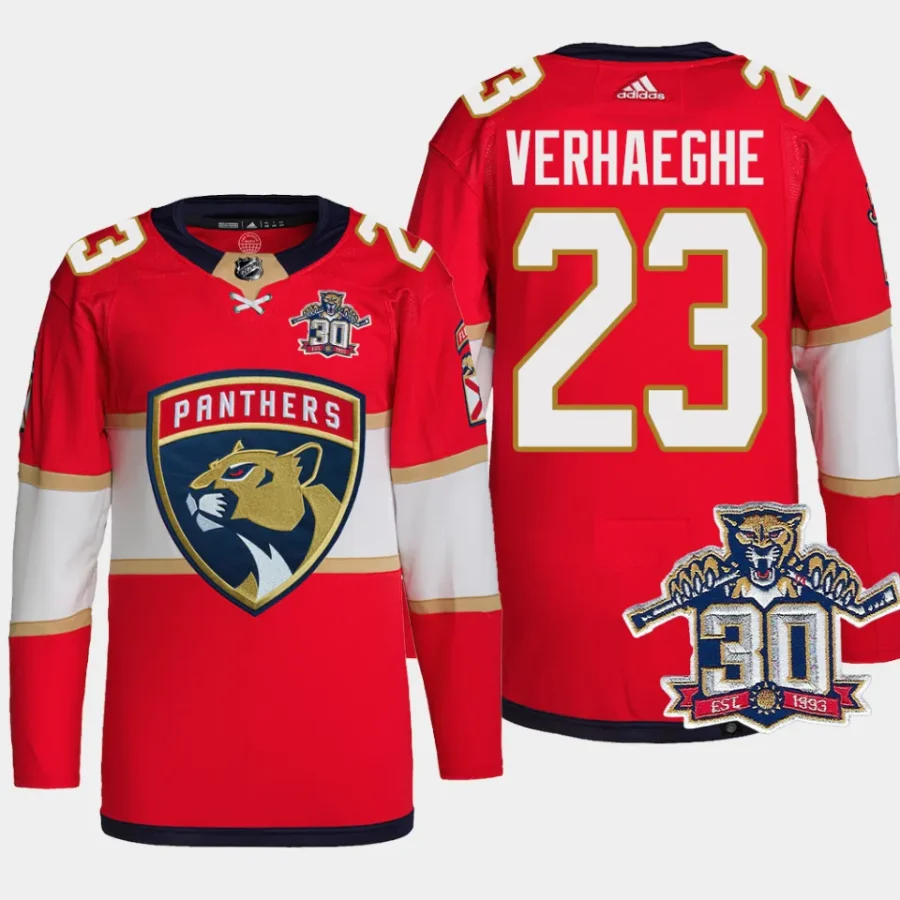 men panthers carter verhaeghe authentic home 30th anniversary primegreen red jersey