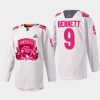 men panthers sam bennett 2022 warmup pink in the rink white jersey