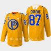 men penguins sidney crosby 2023 special warmup pennies inspired yellow jersey