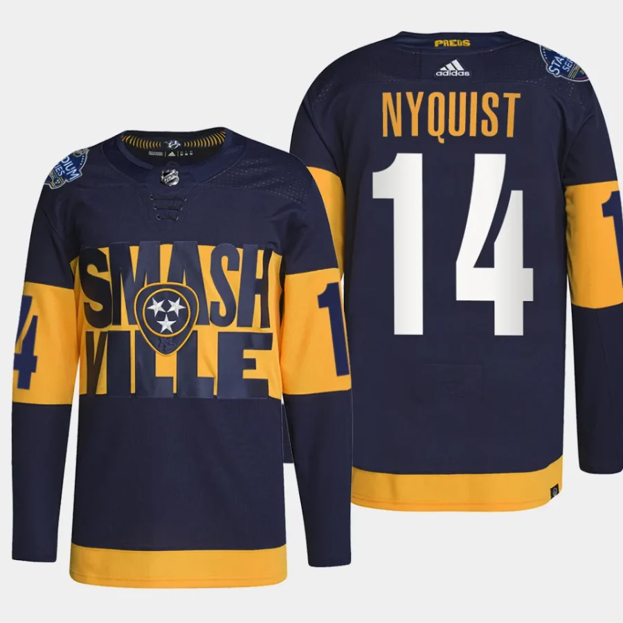 men predators gustav nyquist primegreen nhl stadium series authentic pro navy jersey