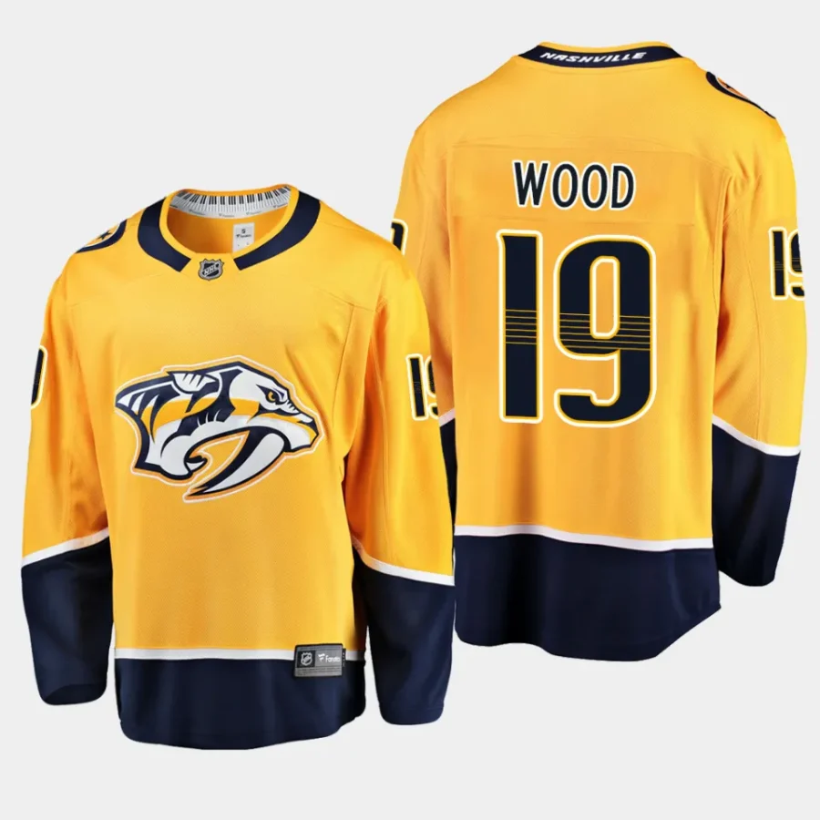 men predators matthew wood men 2023 nhl draft home breakaway player gold jersey