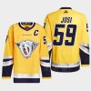 men predators roman josi 2022 authentic primegreen reverse retro 2.0 yellow jersey