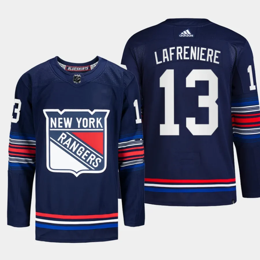 men rangers alexis lafreniere 2023 24 authentic pro alternate navy jersey