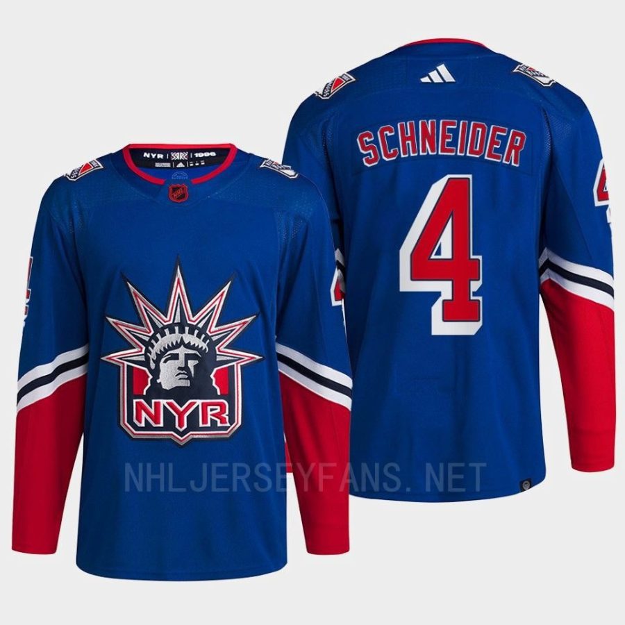 men rangers braden schneider 2022 authentic primegreen reverse retro 2.0 blue jersey