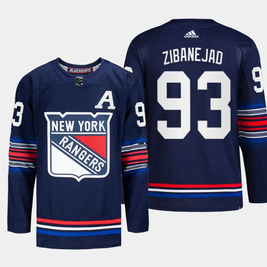 men rangers mika zibanejad 2023 24 authentic pro alternate navy jersey