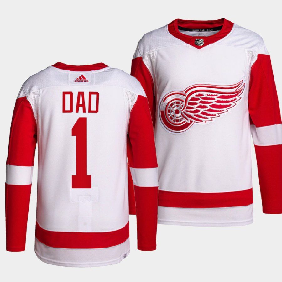 men red wings 2022 fathers day gift primegreen white jersey