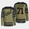 men red wings dylan larkin 2022 warmup veterans day camo jersey