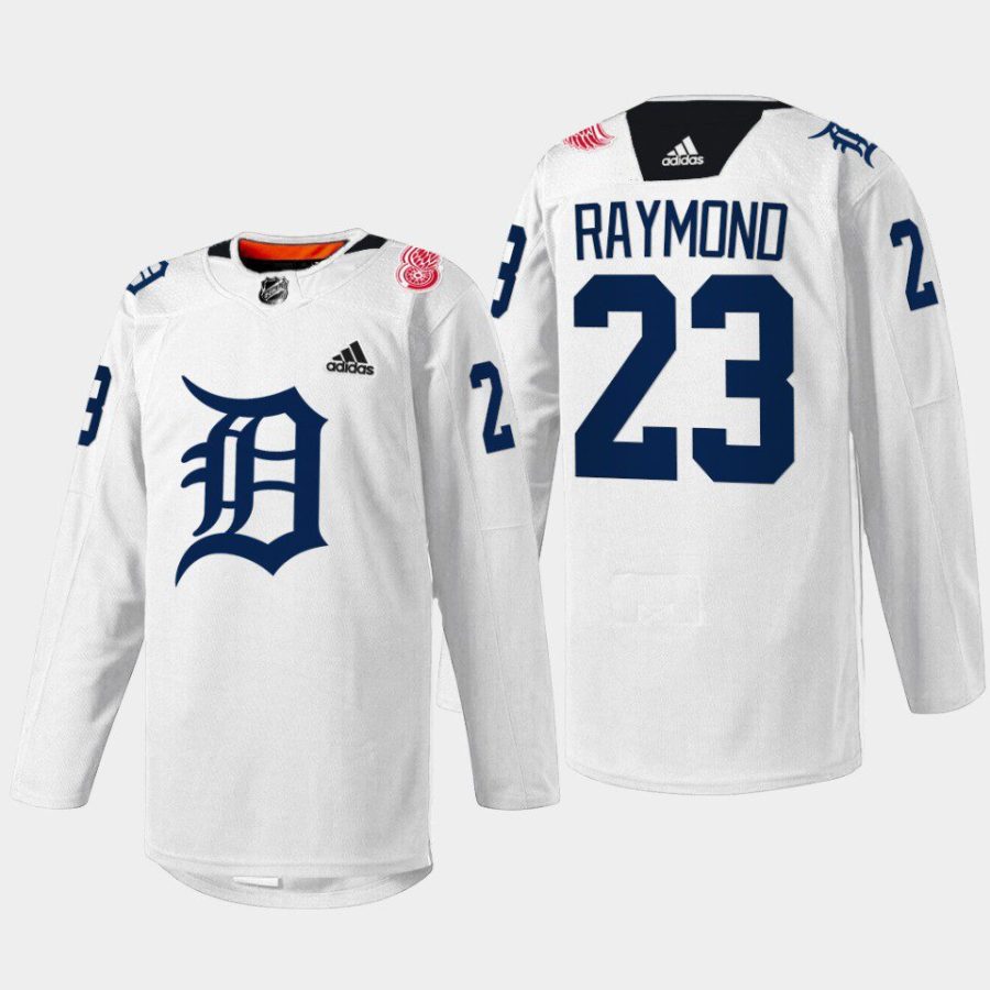 men red wings lucas raymond 2023 lca specialty drw tigers night white jersey