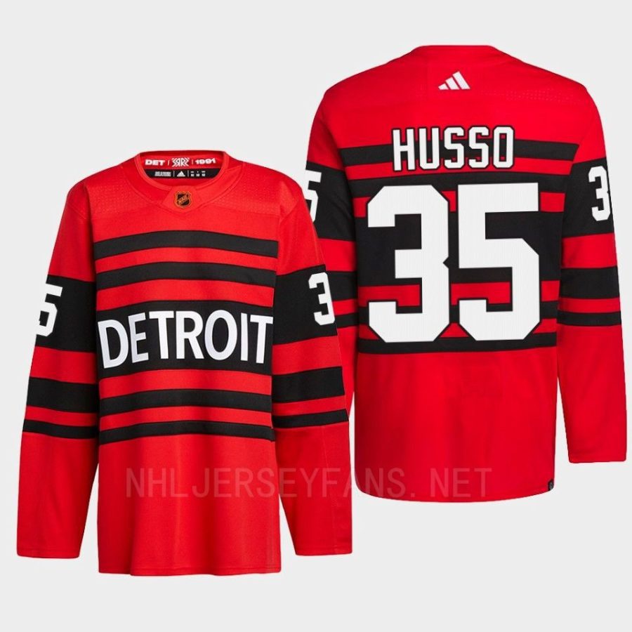 men red wings ville husso 2022 authentic pro reverse retro 2.0 red jersey