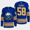 men sabres kale clague 2022 home primegreen authentic royal jersey