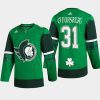 men senators anton forsberg 2022 warm up st. patrick green jersey