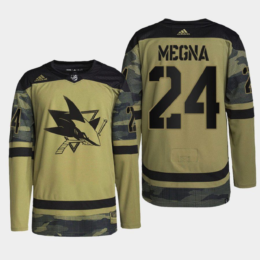 men sharks jaycob megna authentic practice military appreciation 2022 camo jersey