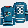 men sharks kaapo kahkonen 2022 23 primegreen authentic home teal jersey