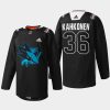 men sharks kaapo kahkonen 2022 warmup black history month black jersey