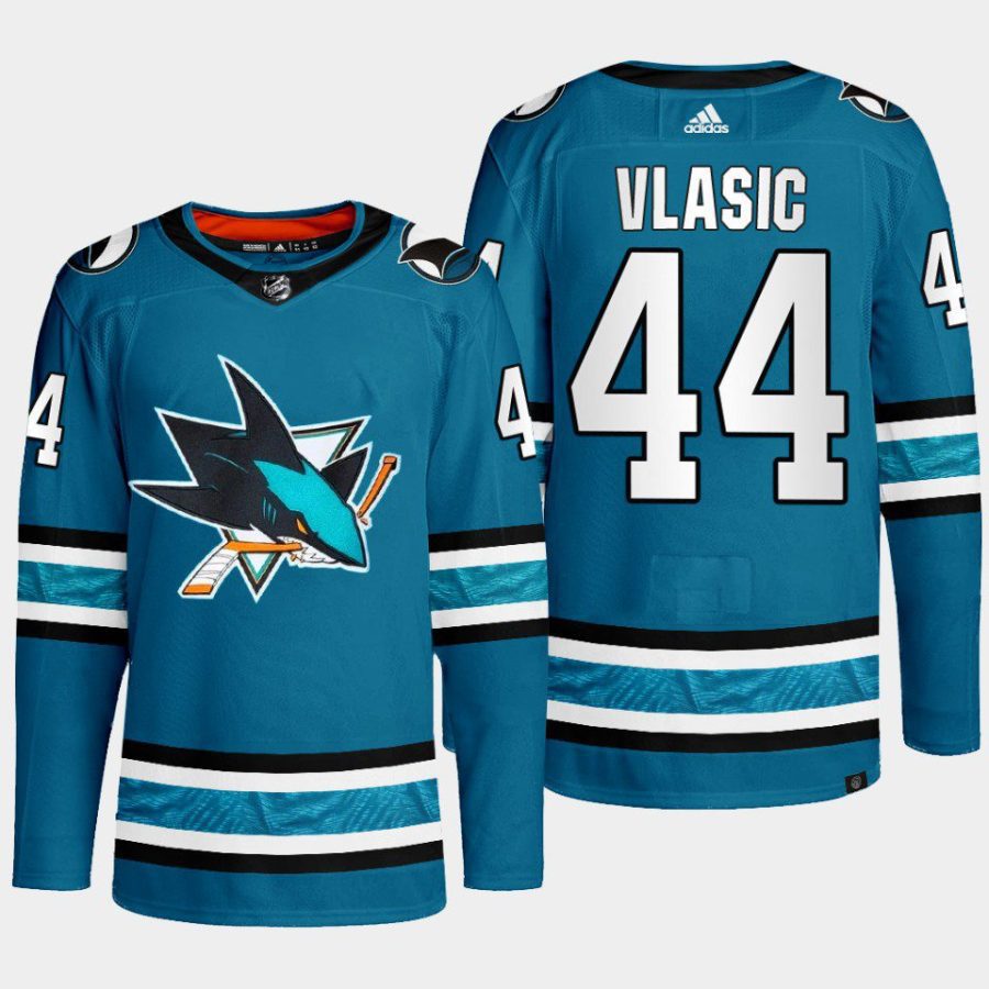 men sharks marc edouard vlasic 2022 23 primegreen authentic home teal jersey